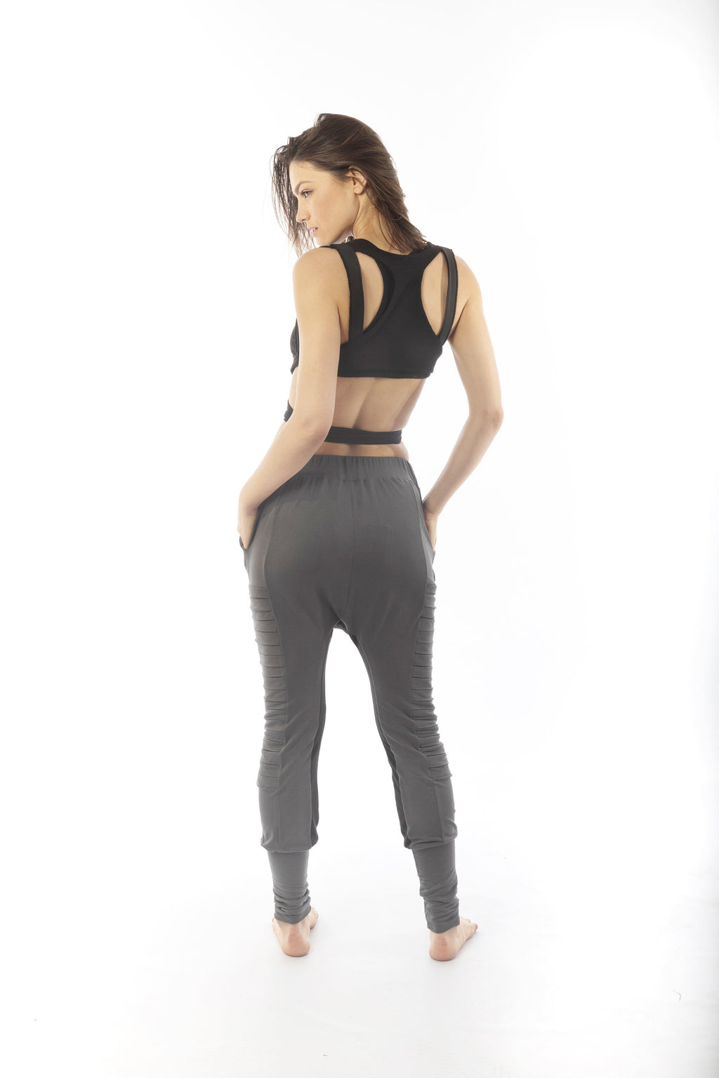 Urban Pleated Low Croch Elastic Pants