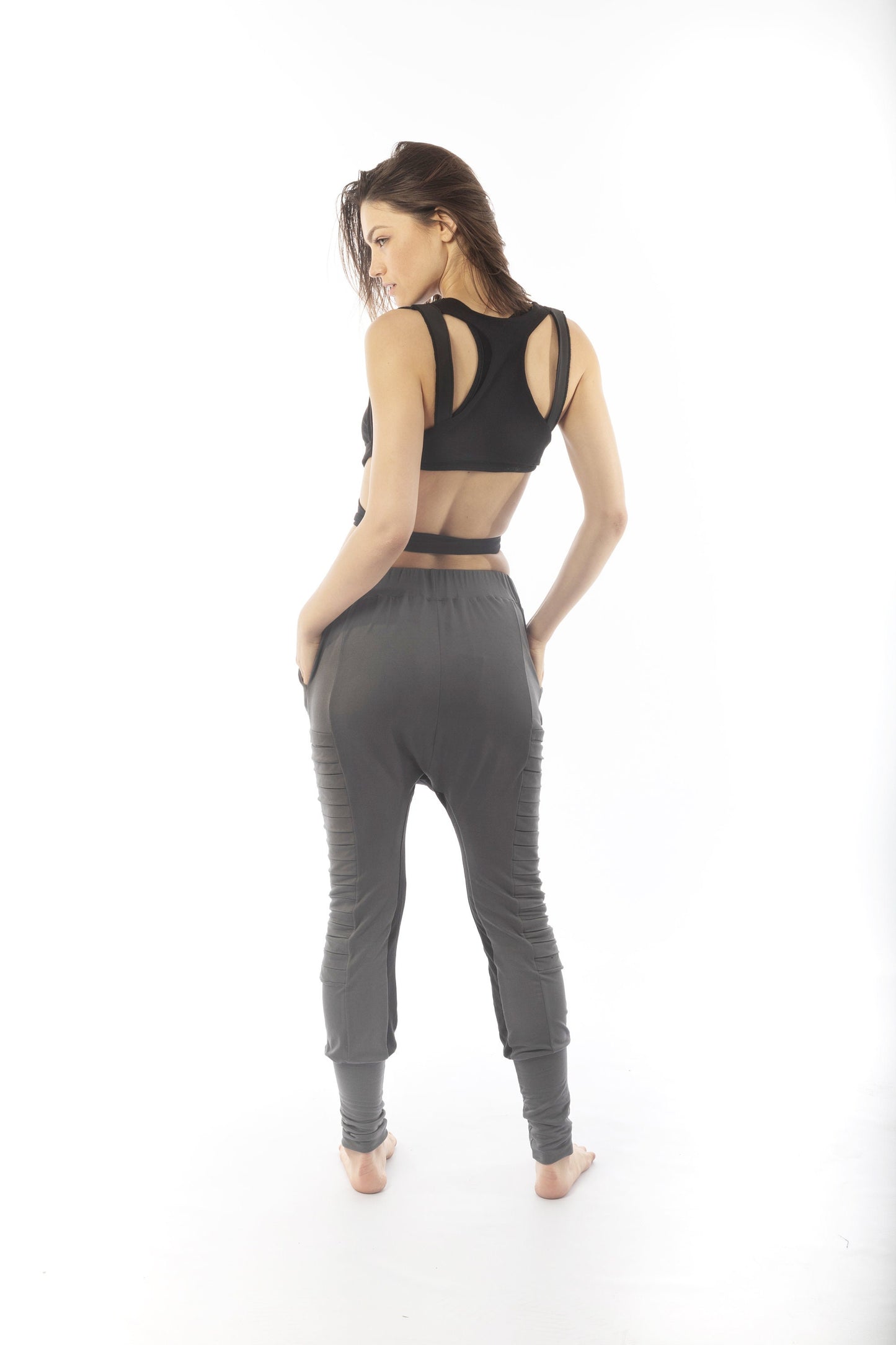 Urban Pleated Low Croch Elastic Pants
