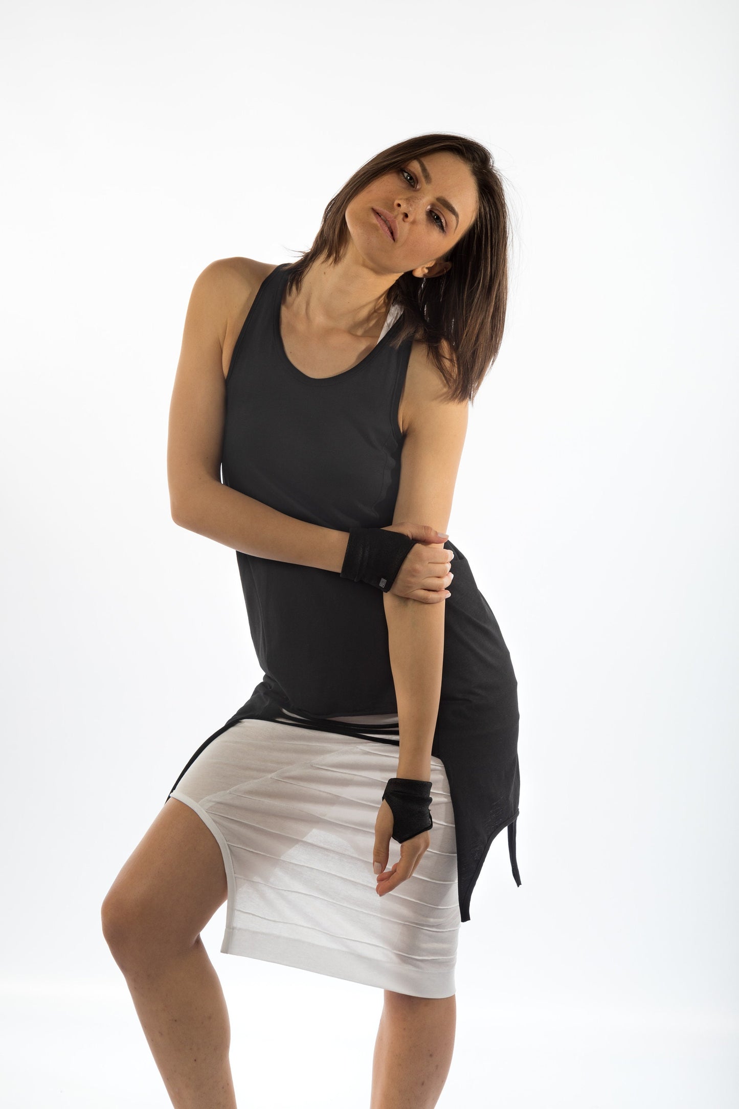 Asymmetric Ripped Tank Top