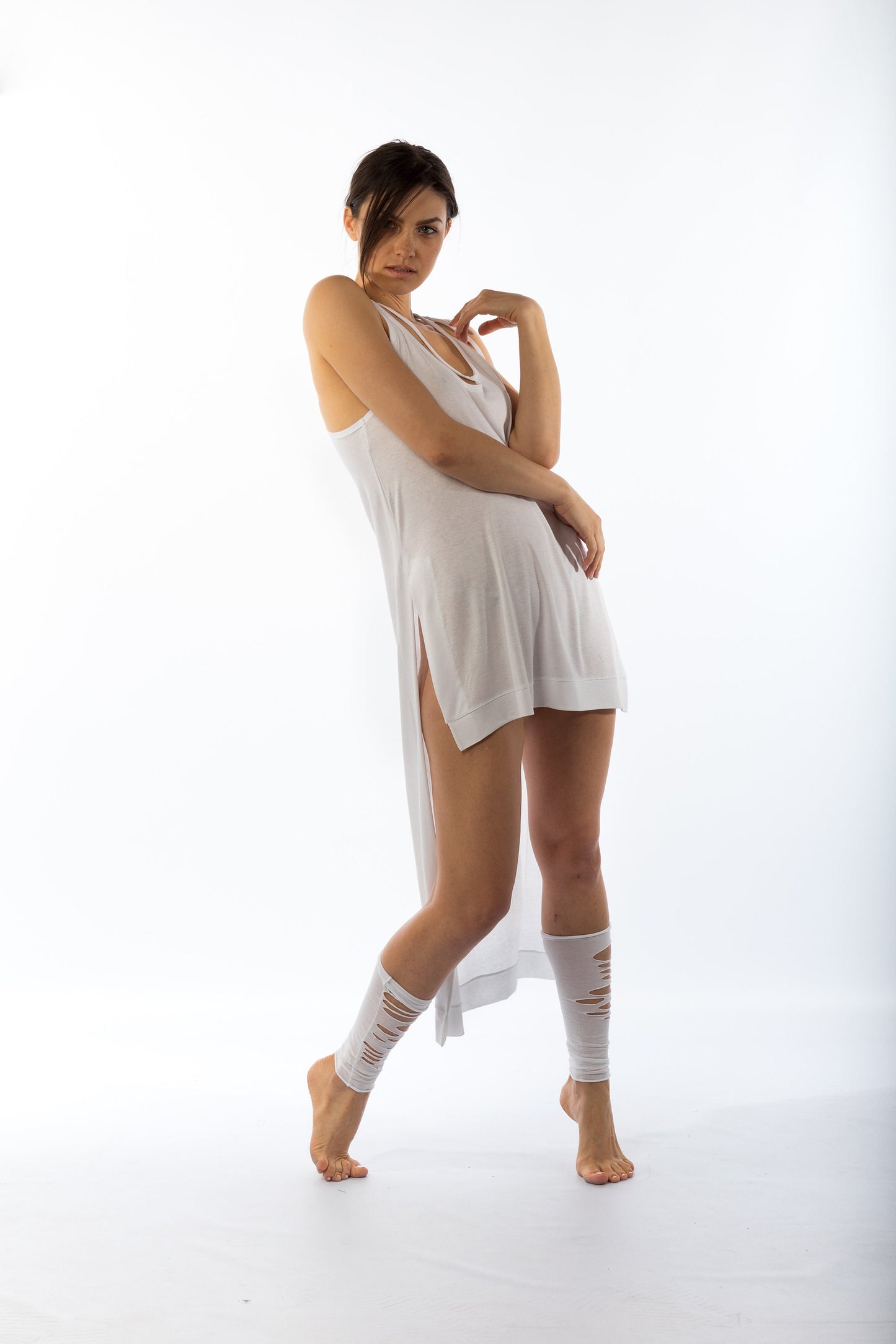 Sleeveless Asymmetric Long Tank Top