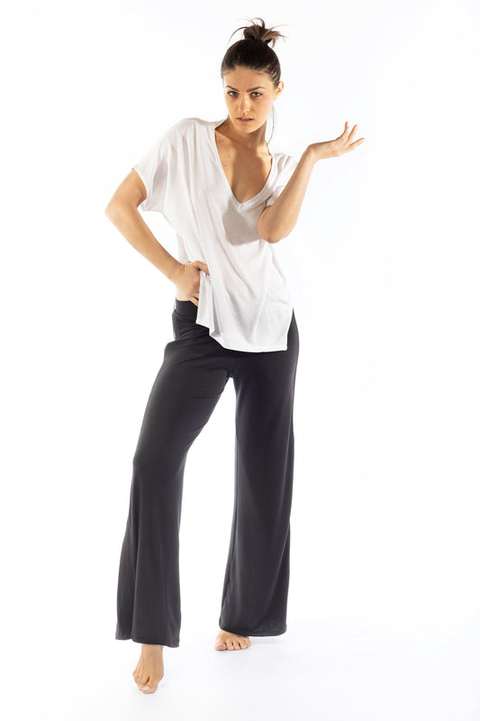 Women's V Neck Loose Dolman Sleeves Tee