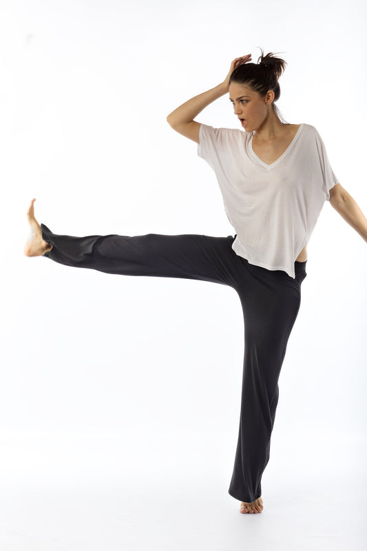 Women's V Neck Loose Dolman Sleeves Tee