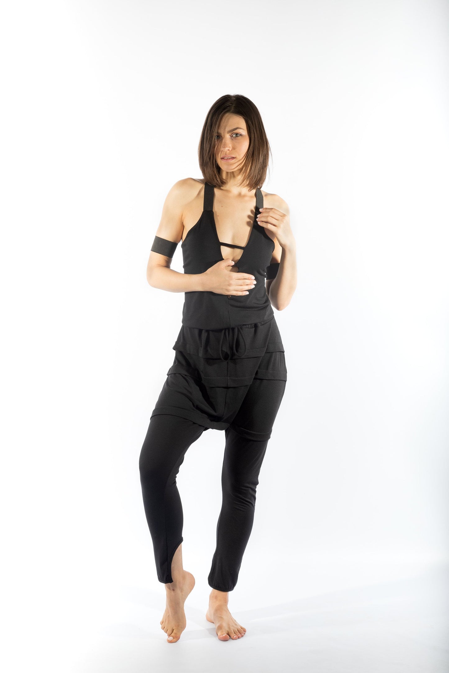 Urban Baggy Backless Jumpsuit Sleeveless Deep V-neck