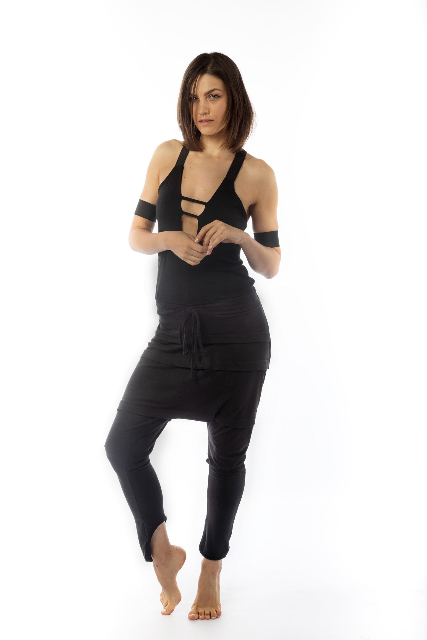Urban Baggy Backless Jumpsuit Sleeveless Deep V-neck