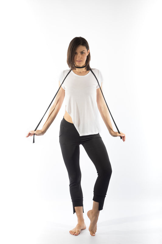 Asymmetric Skinny Pants With Pockets