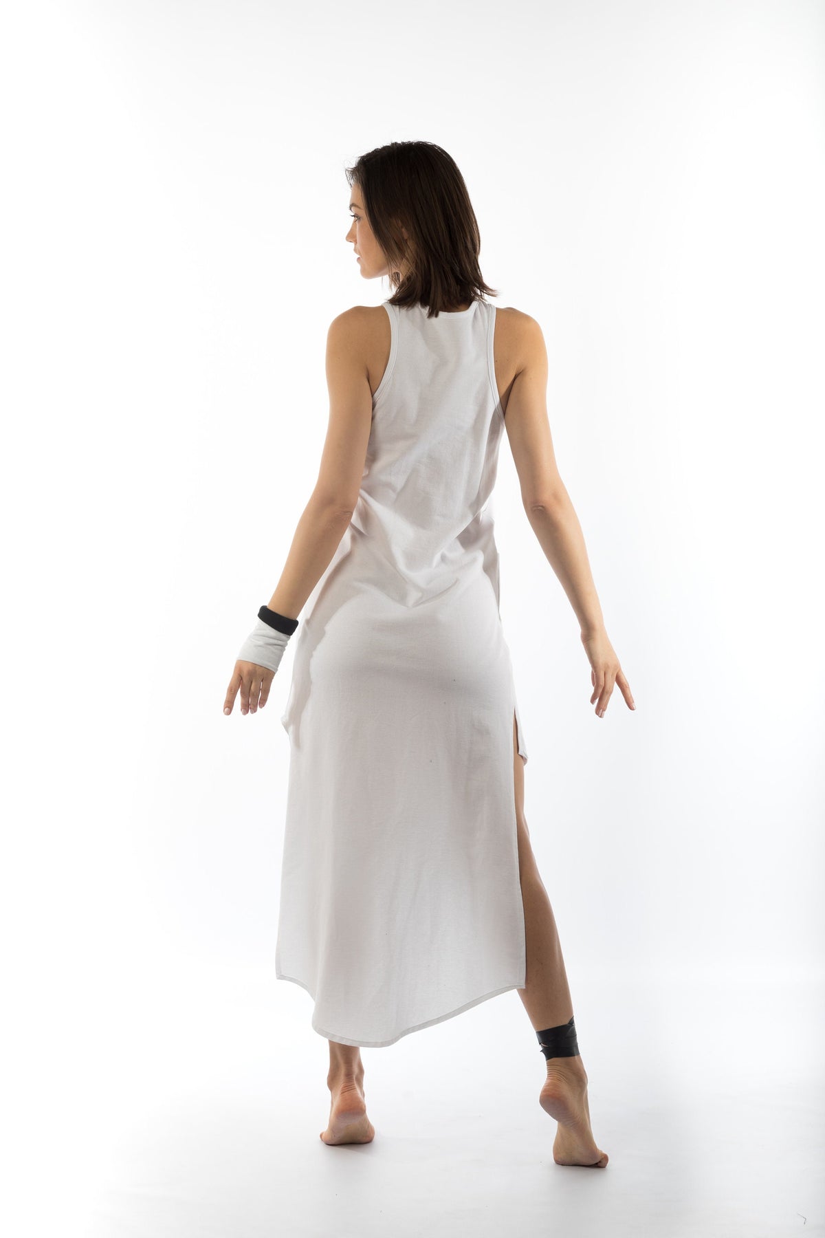 Sleeveless Front Zipper Asymmetric Dress