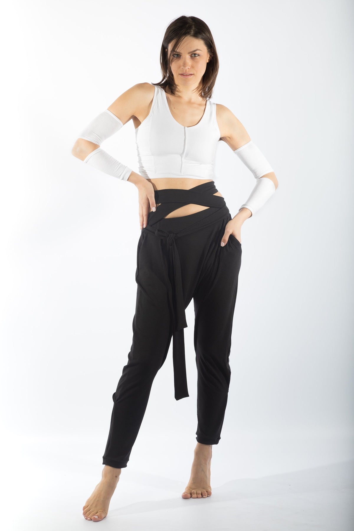 Women's White Fitted Crop Top