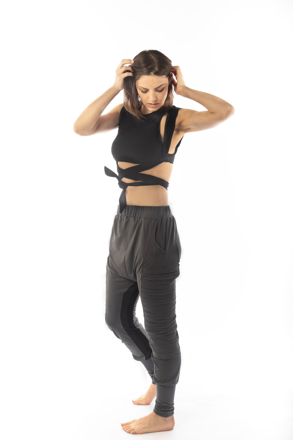 Urban Pleated Low Croch Elastic Pants