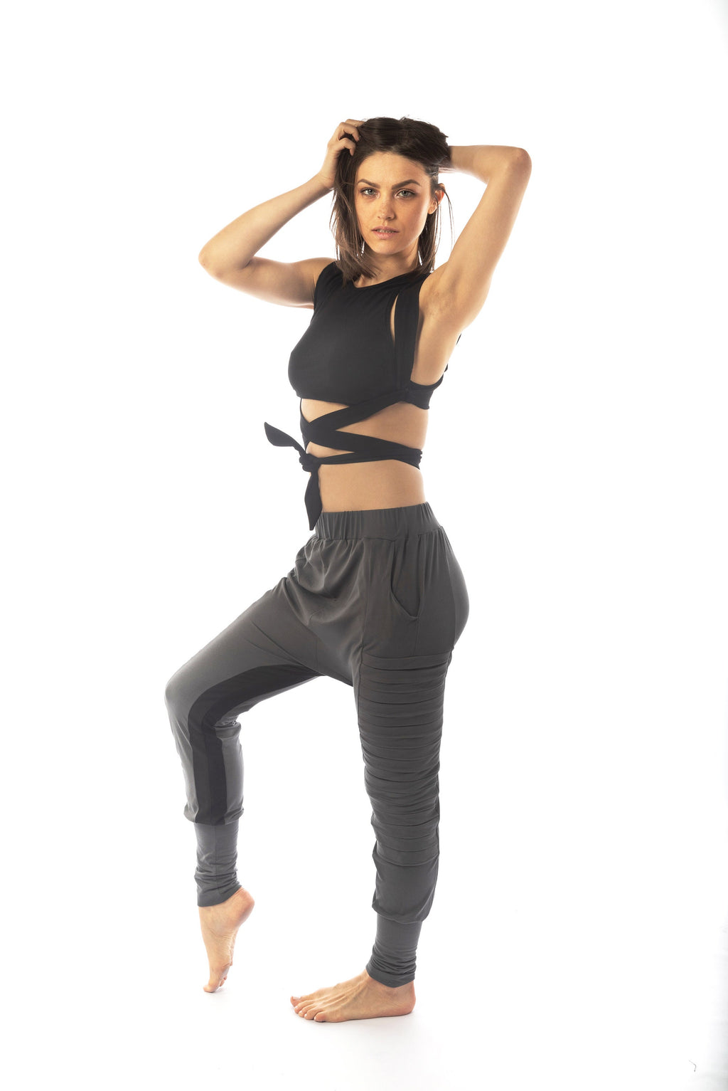 Urban Pleated Low Croch Elastic Pants