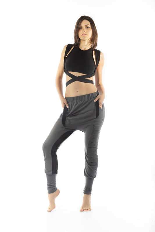 Urban Pleated Low Croch Elastic Pants