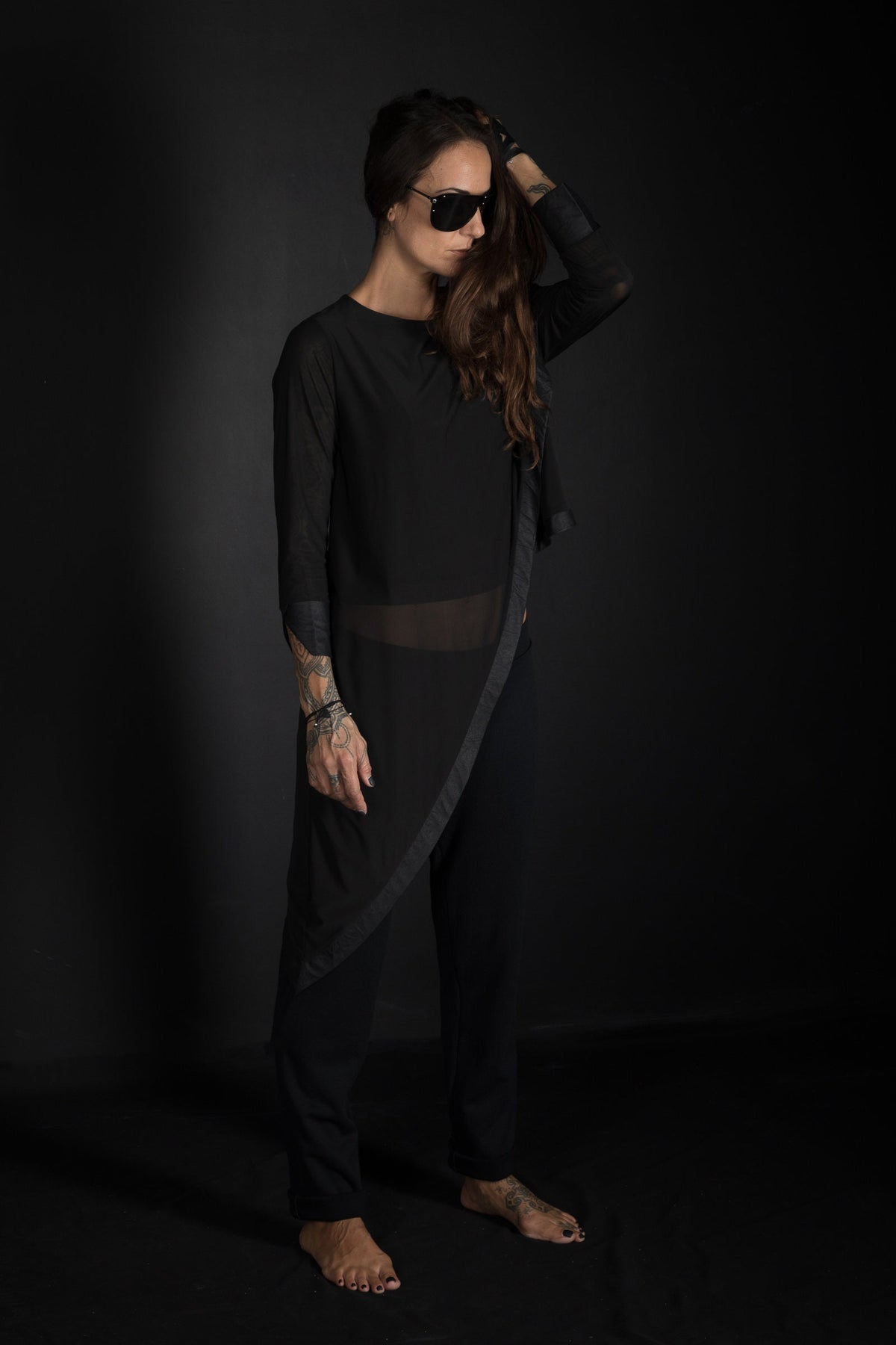 Basic Elastic Waist Back Pockets Pants