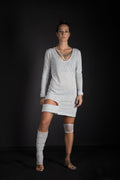 Asymmetric Hem V-neck Top