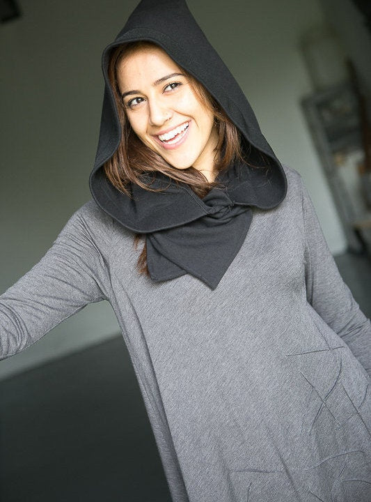 Biker Style Stitched Asymmetric Long Top