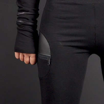 Leather And Zip Leggings