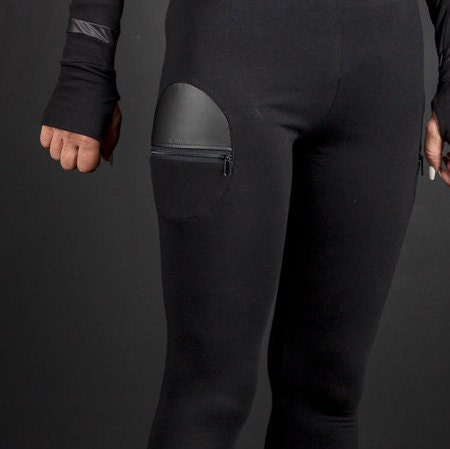 Leather And Zip Leggings