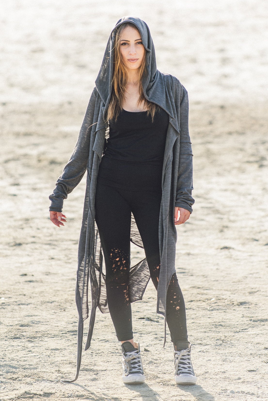 Women's Cotton Pixie Hooded Cardigan