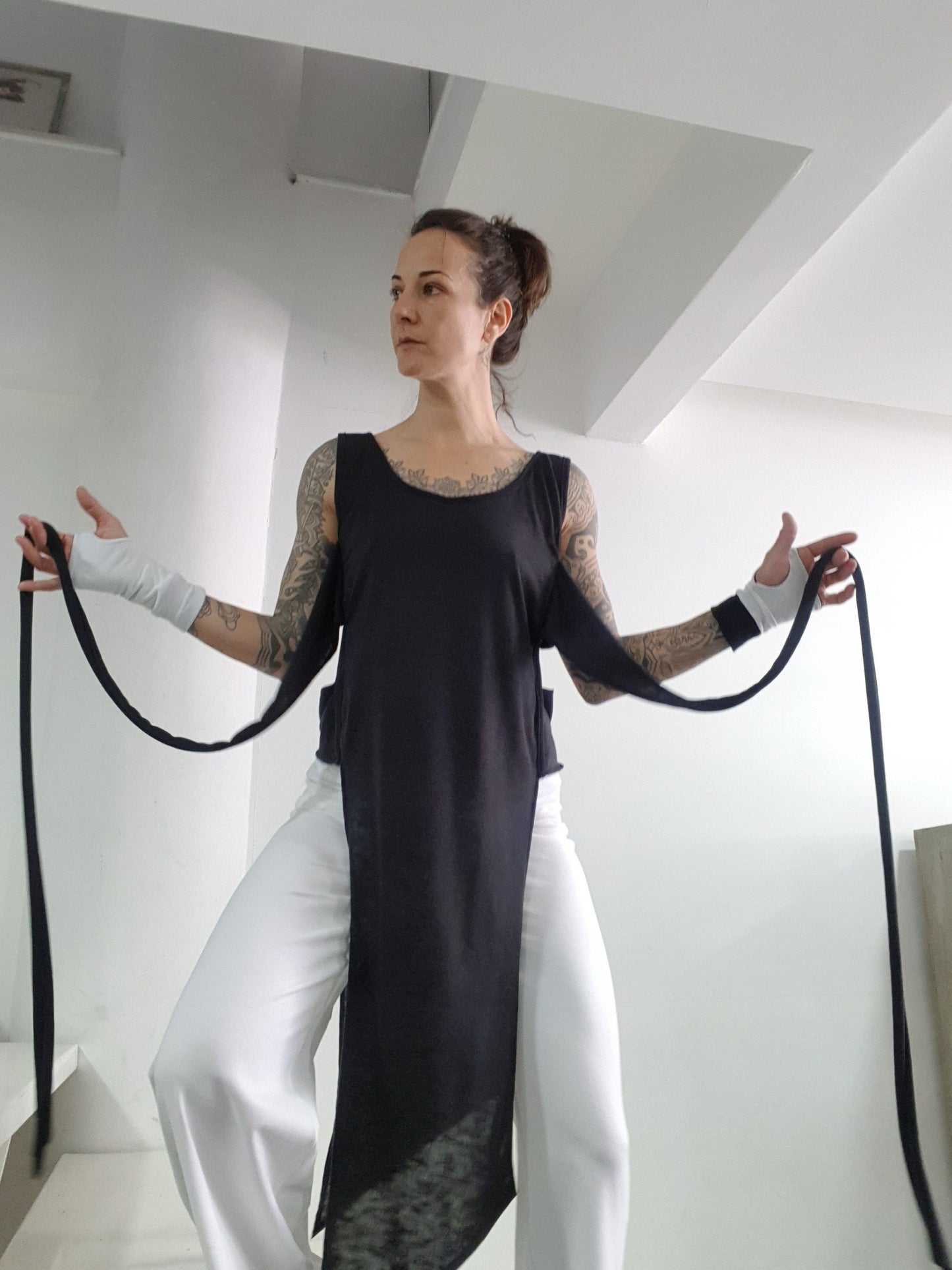 Women's Asymmetric Multifunctional Cotton Lycra Top