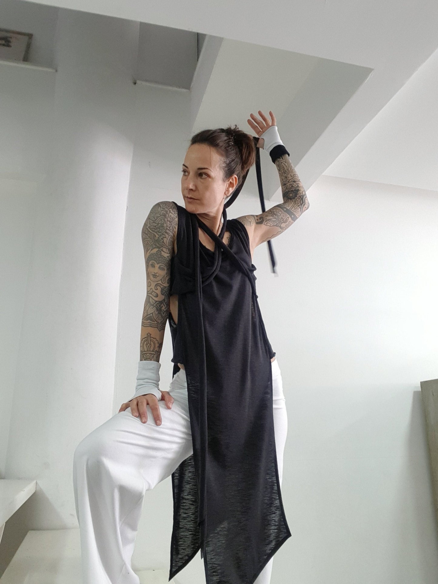 Women's Asymmetric Multifunctional Cotton Lycra Top