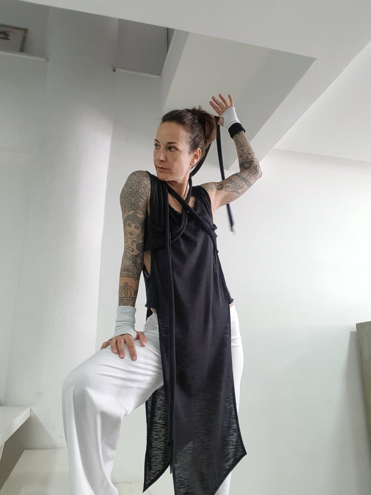 Women's Asymmetric Multifunctional Cotton Lycra Top