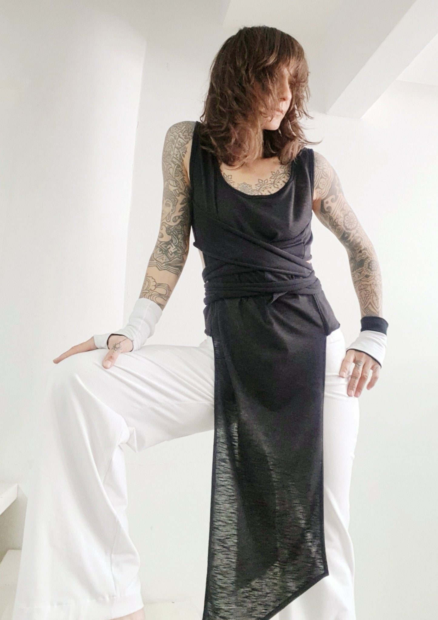 Women's Asymmetric Multifunctional Cotton Lycra Top