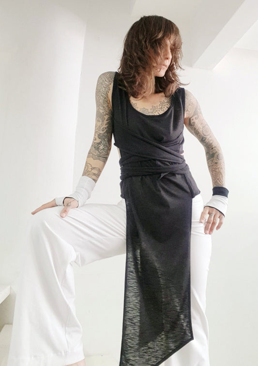 Women's Asymmetric Multifunctional Cotton Lycra Top