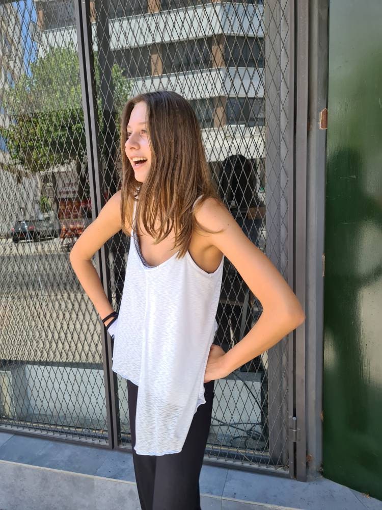 Strappy Asymmetric Layered Top