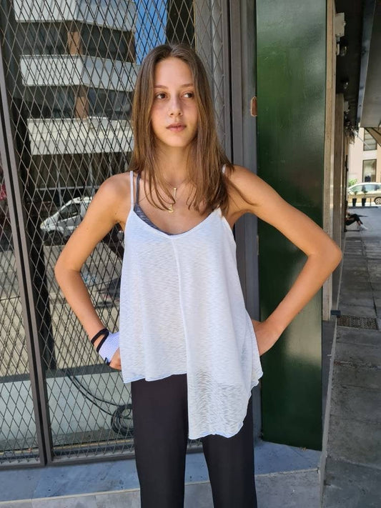 Strappy Asymmetric Layered Top