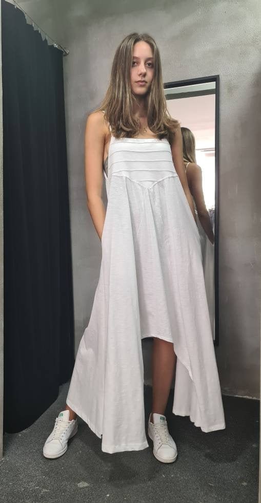 Asymmetrical Hemline Long Dress