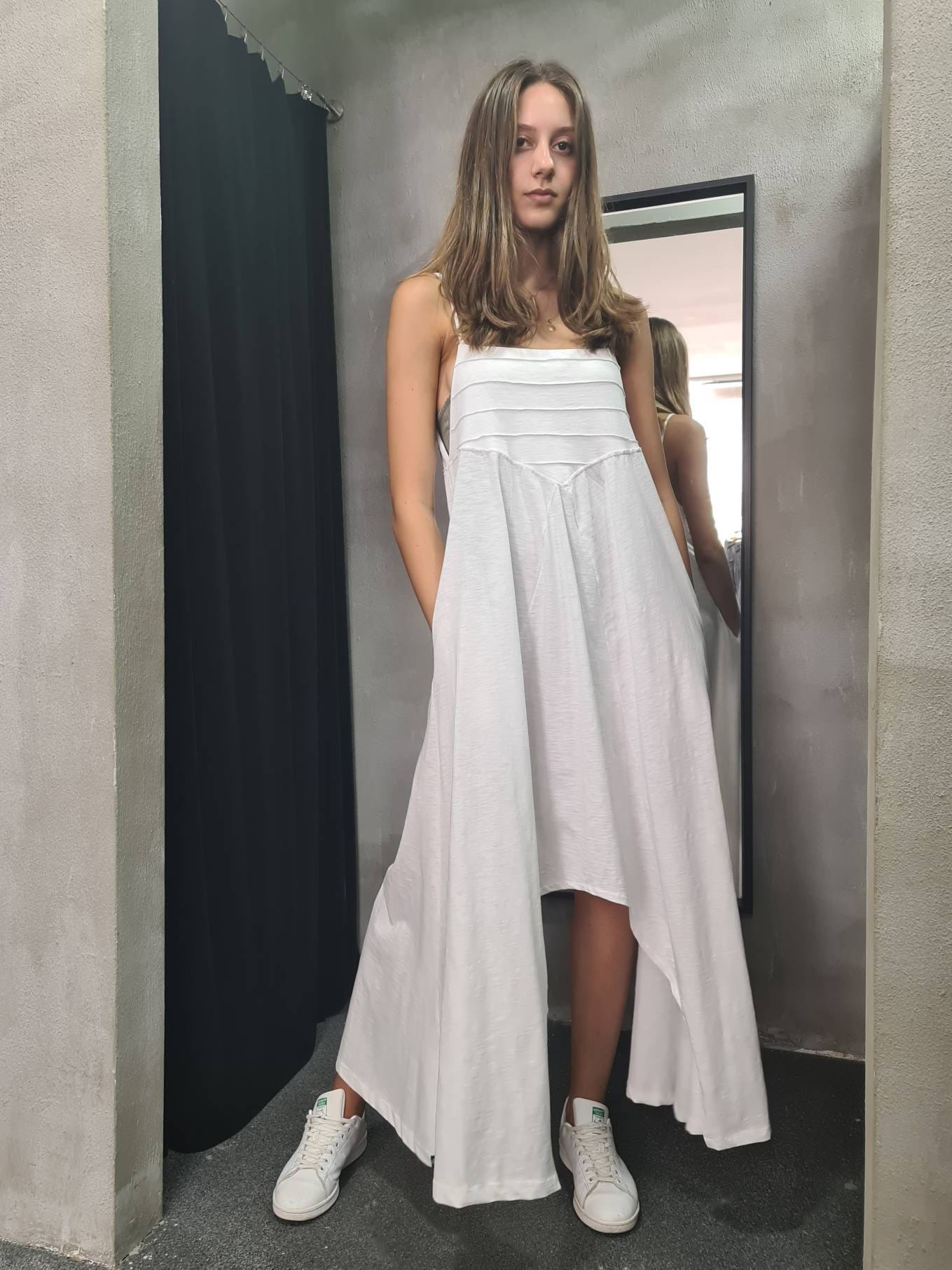 Asymmetrical Hemline Long Dress