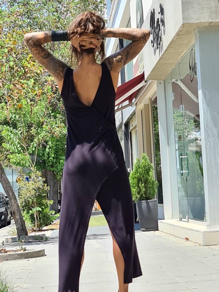 V-Neck Asymmetric Wrap Dress