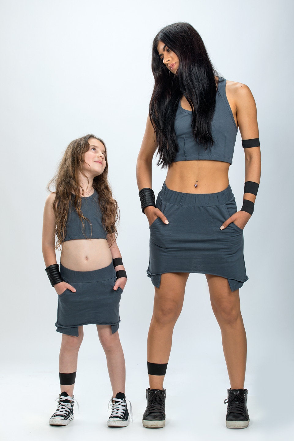 Asymmetric Cotton Mini Skirt