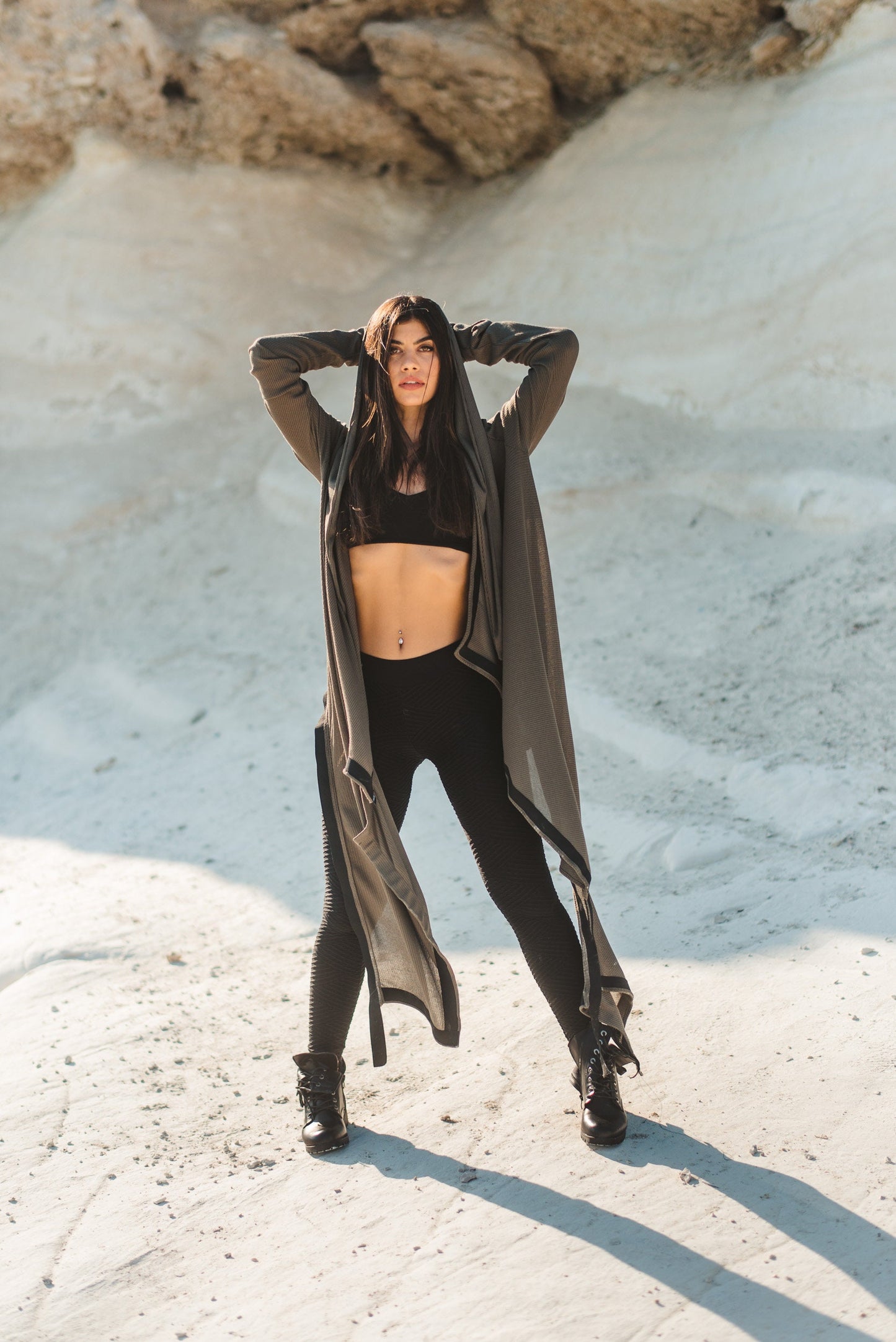 Post Apocalyptic Hooded Asymmetric Cardigan