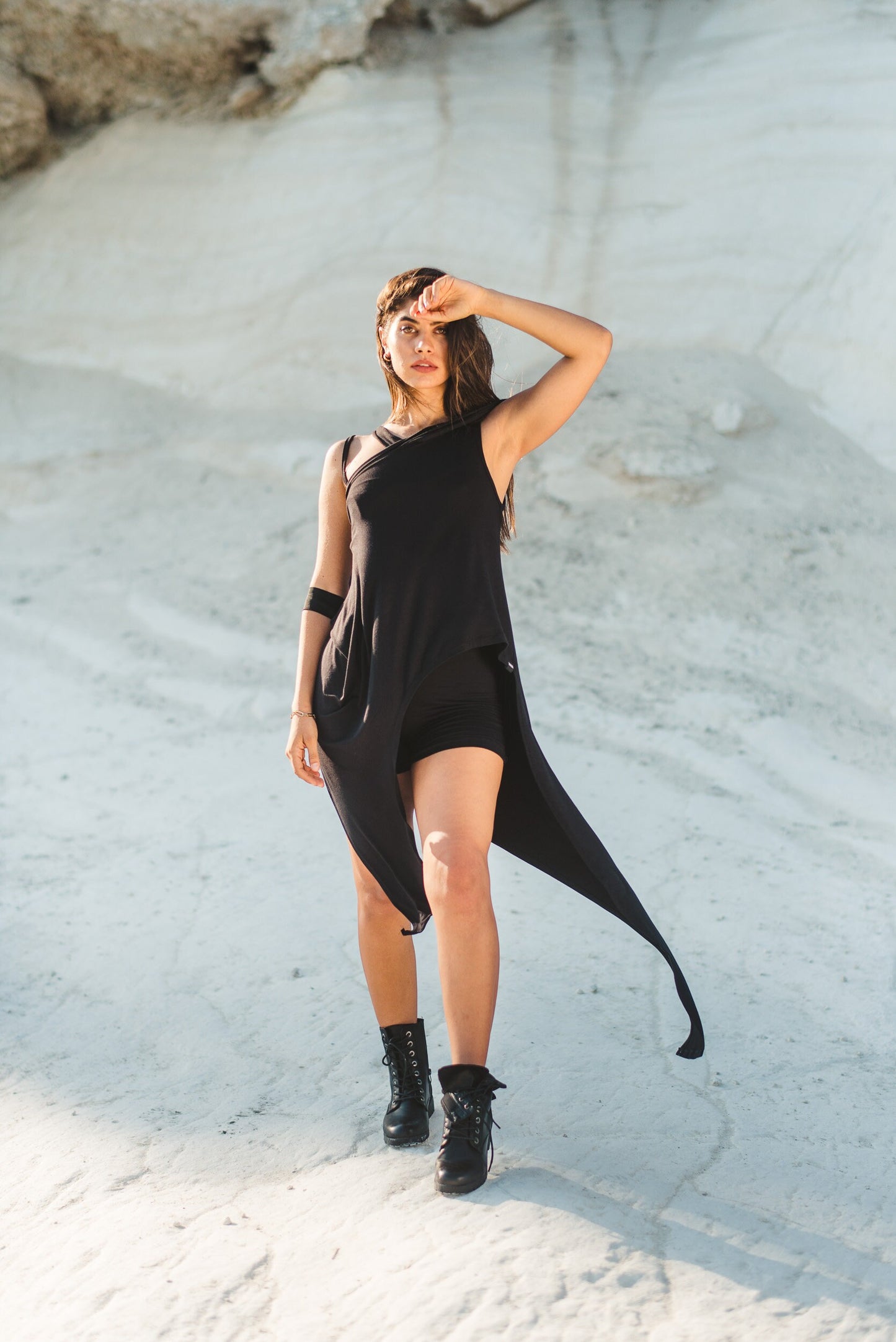 Asymmetric Sleeveless Edgy Tunic Top