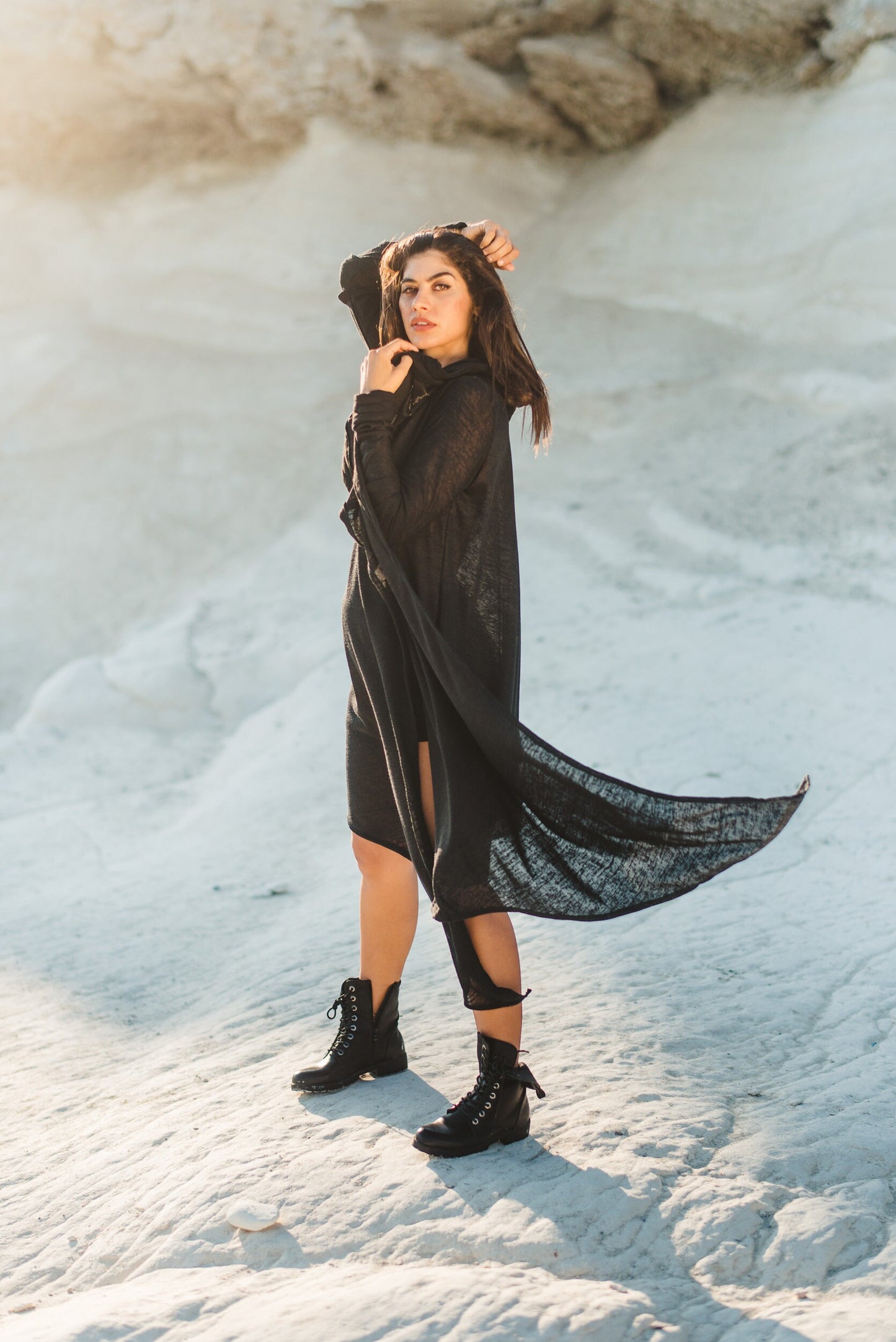 Women's Hooded Asymmetric Cardigan