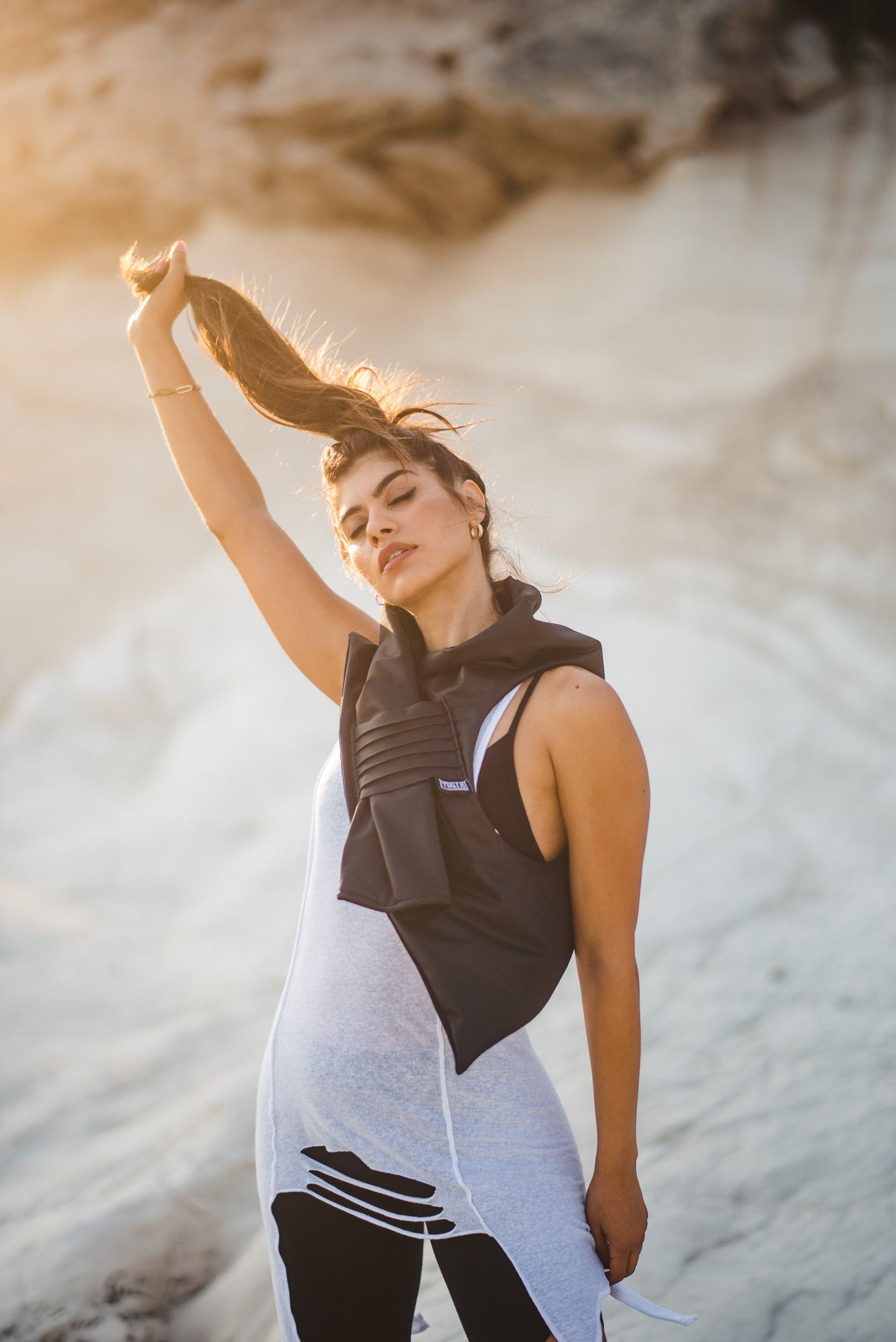 Faux Leather Unisex Shawl Collar