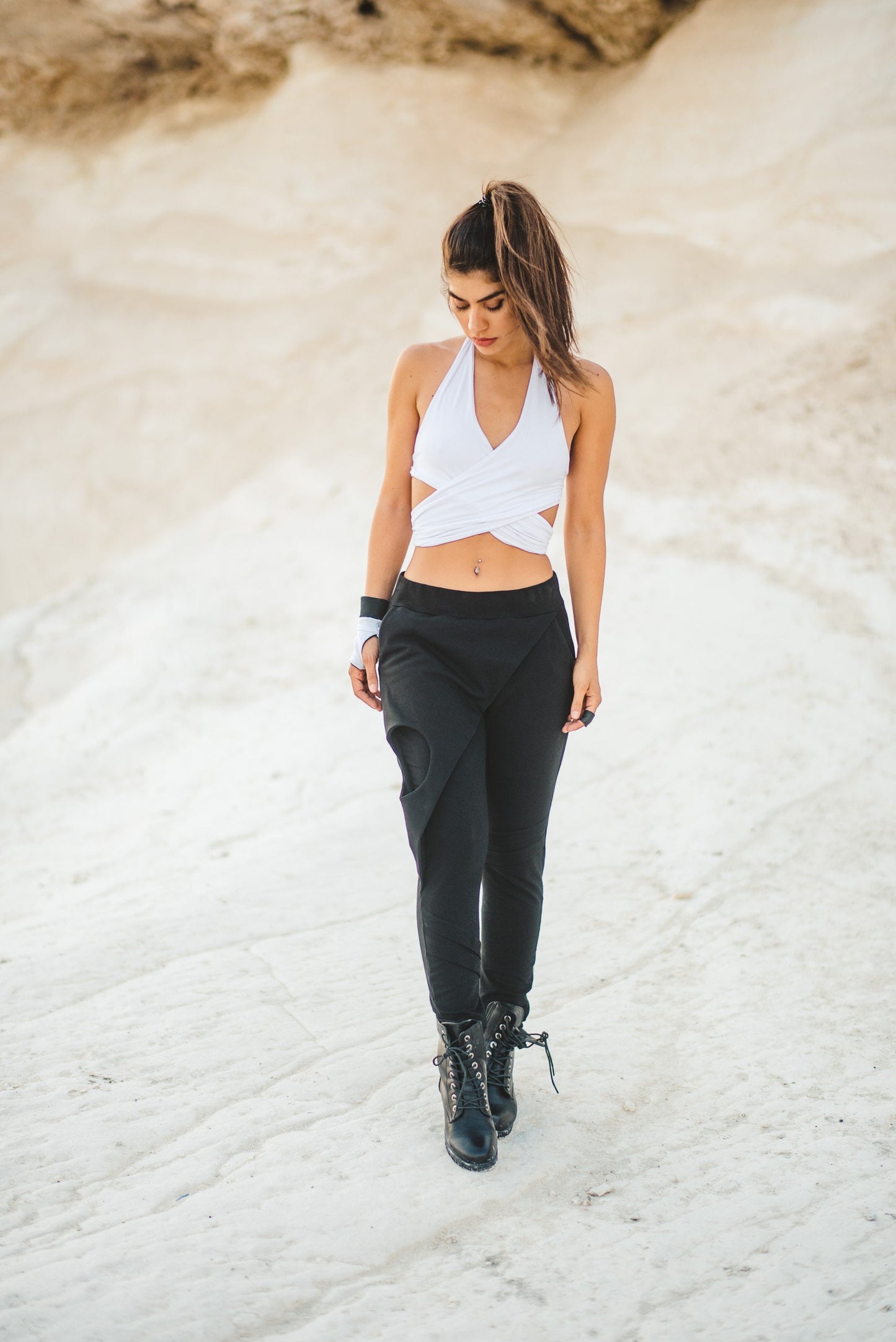 Relaxed Cotton Pants With Skirt