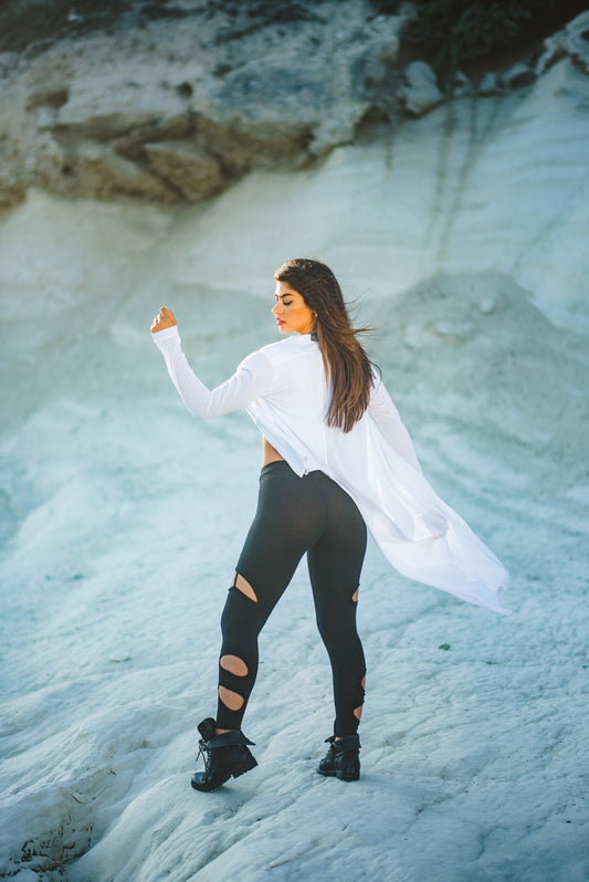 Cotton Ripped Leggings