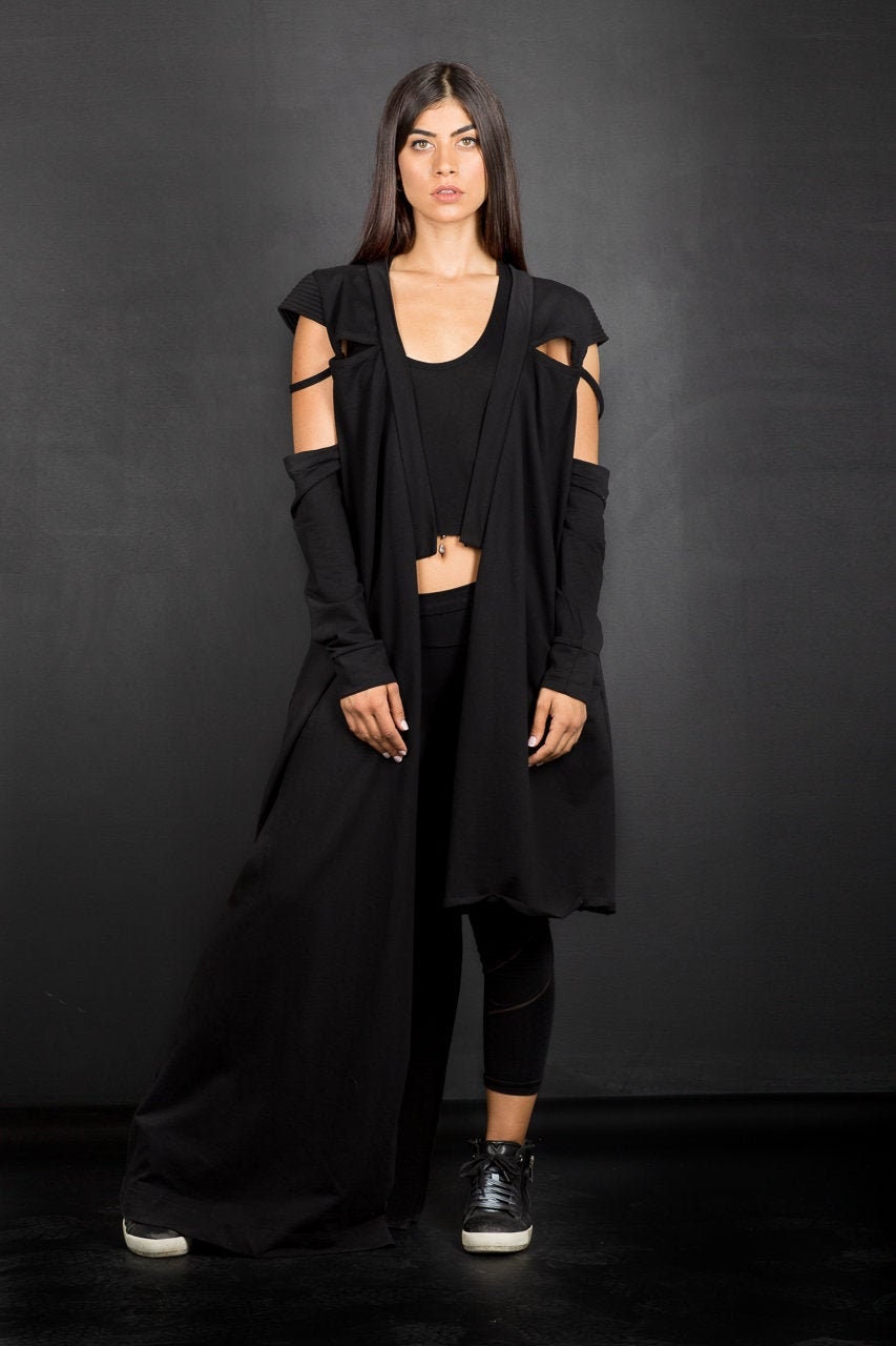 Black Futuristic Asymmetric Jacket