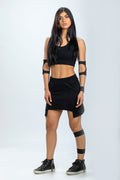 Asymmetric Cotton Mini Skirt