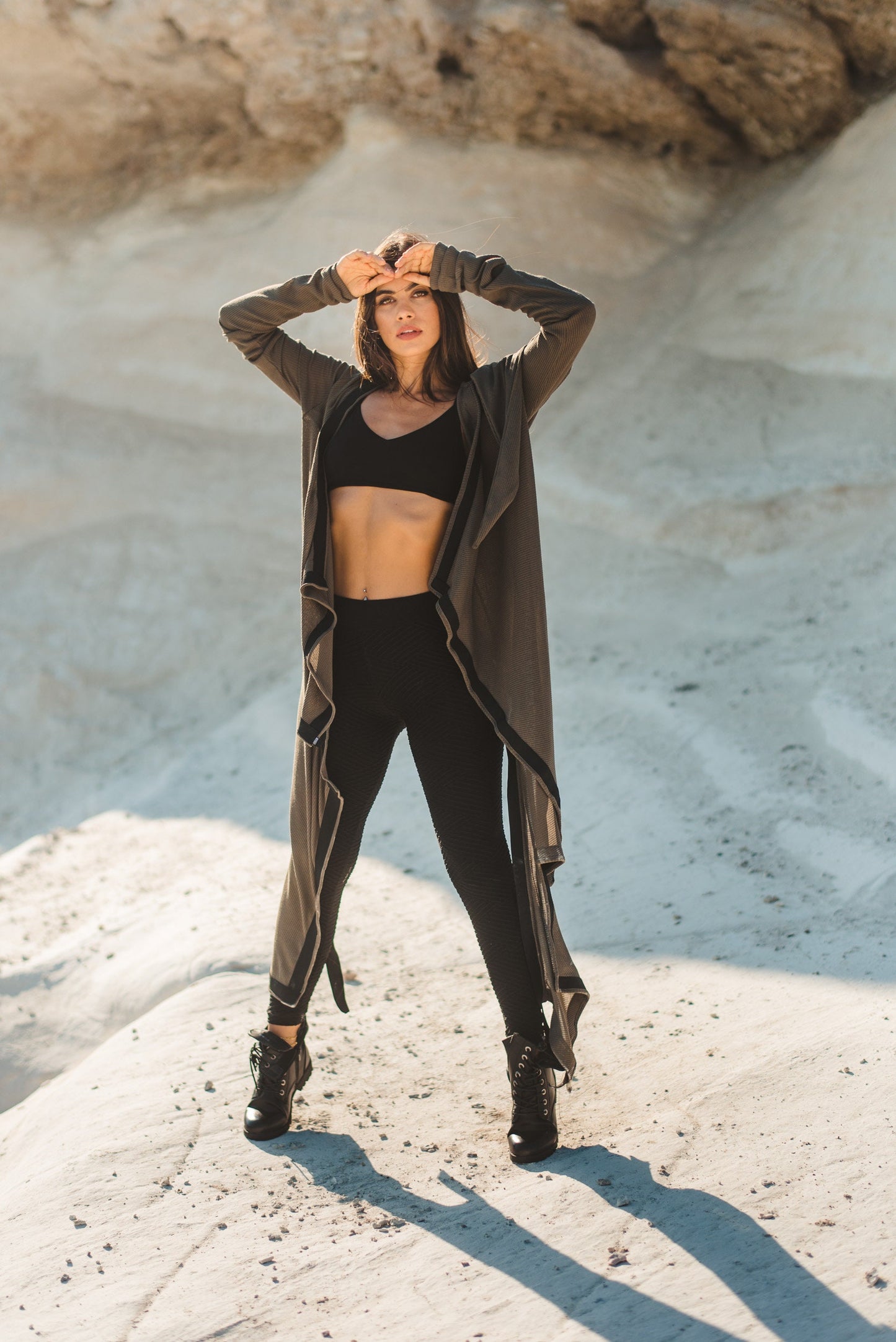 Post Apocalyptic Hooded Asymmetric Cardigan