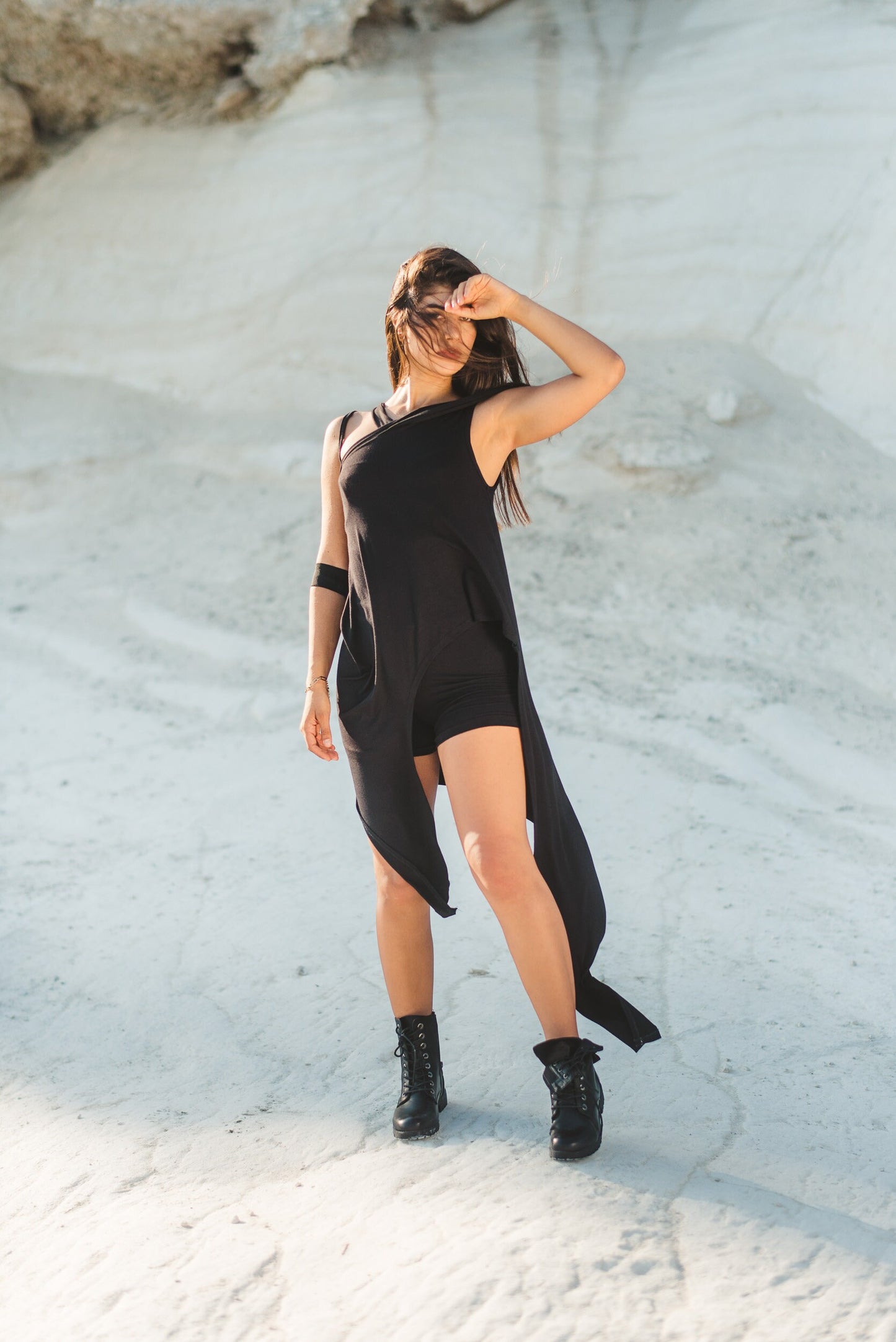 Asymmetric Sleeveless Edgy Tunic Top