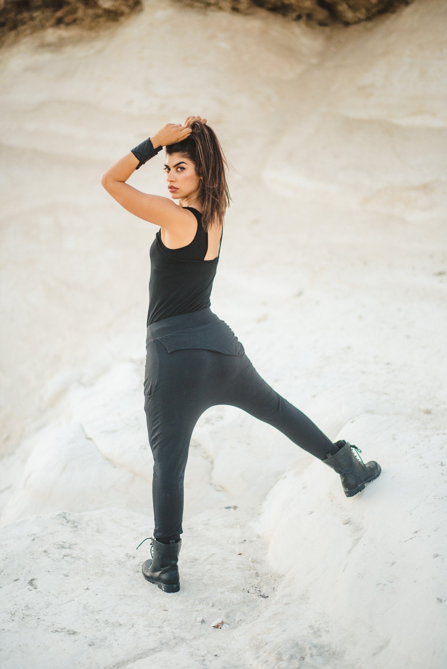 Drop Crotch Trousers With Skirt