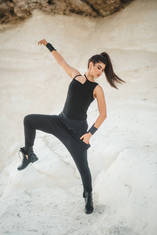 Drop Crotch Trousers With Skirt