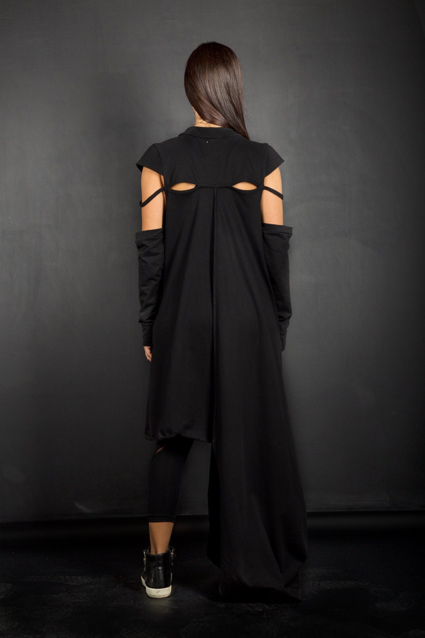 Black Futuristic Asymmetric Jacket
