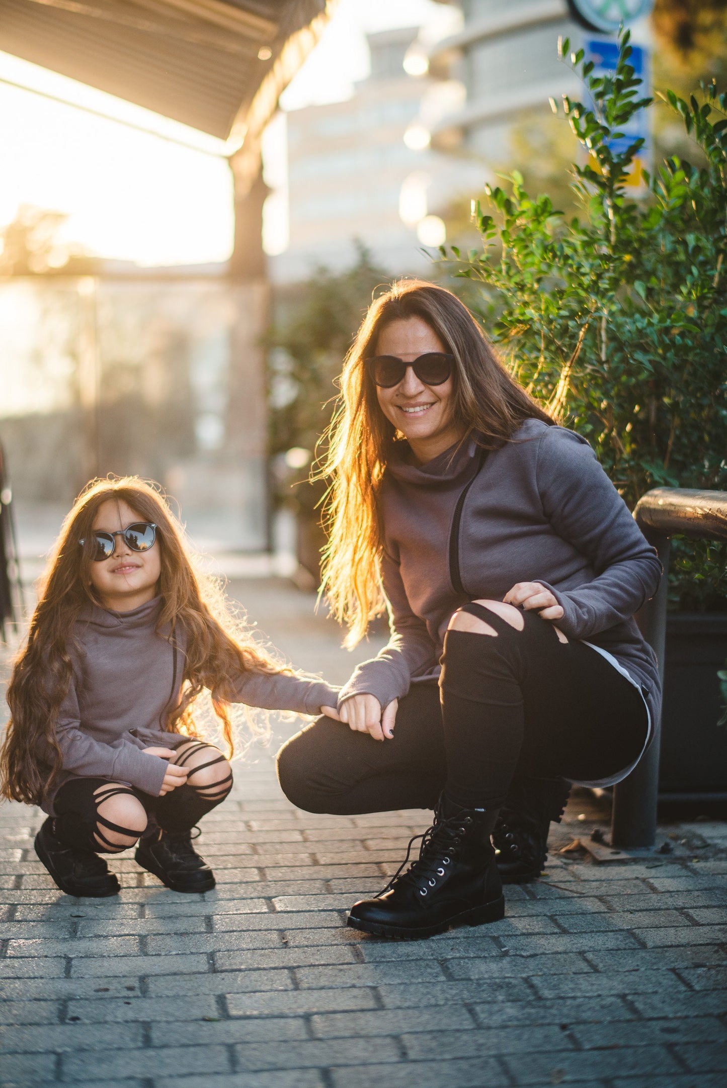 Kids Hooded Asymmetric Zip Sweater