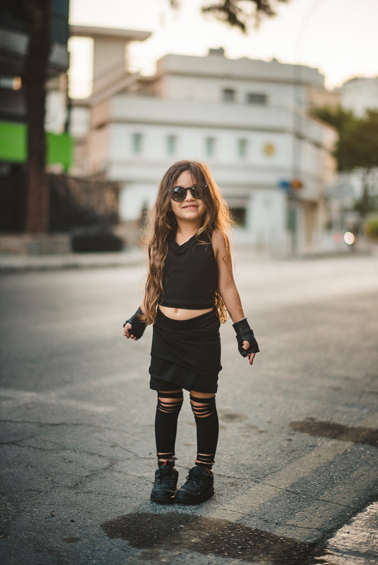 Girls Cotton Ripped Leggings