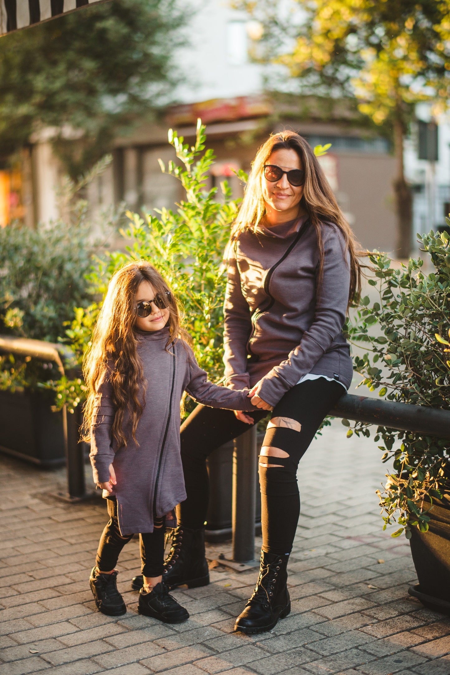 Kids Hooded Asymmetric Zip Sweater