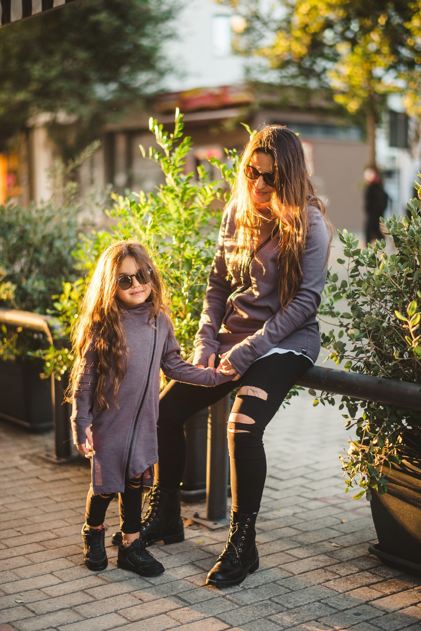 Kids Hooded Asymmetric Zip Sweater