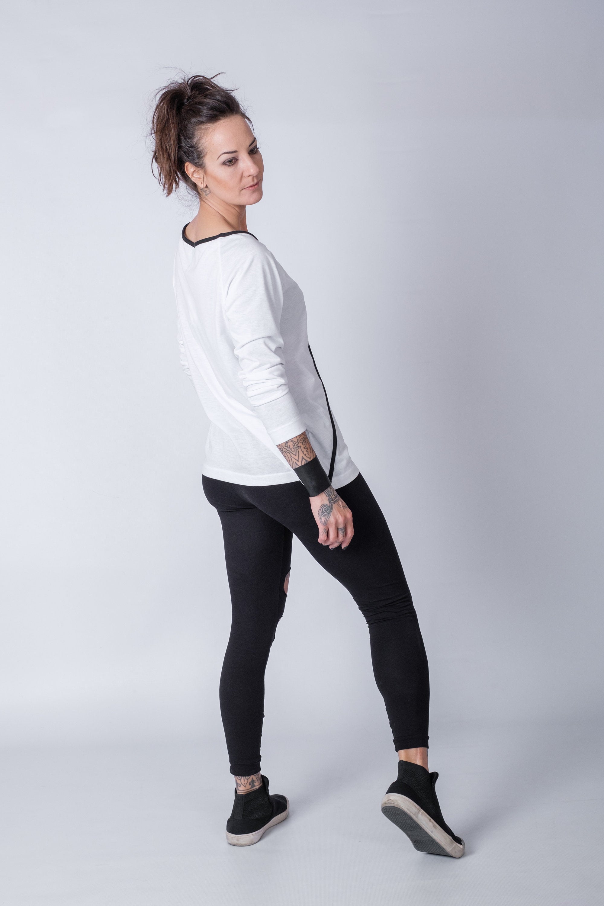 Edgy Long Sleeve Women's Top/ Basic Women's Top