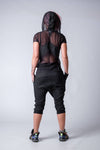 Cyberpunk Capri Pants, Drop Crotch / Women's Drop Crotch Pants with Skirt